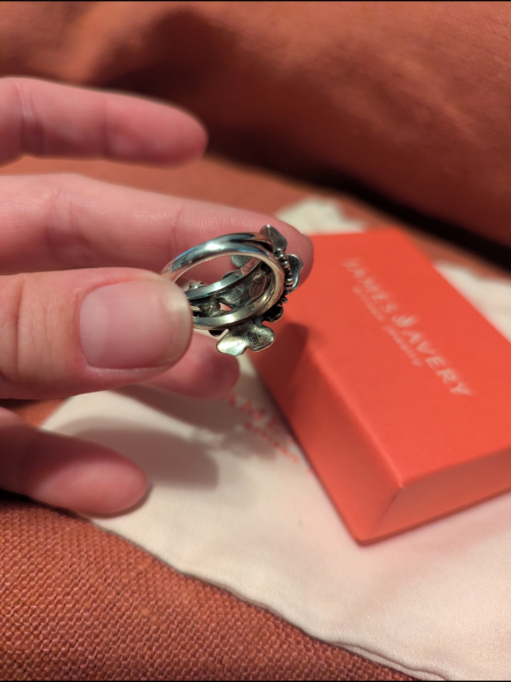 RETIRED James Avery Blossoms and Bee Ring, Size 7 - Picture 3 of 4